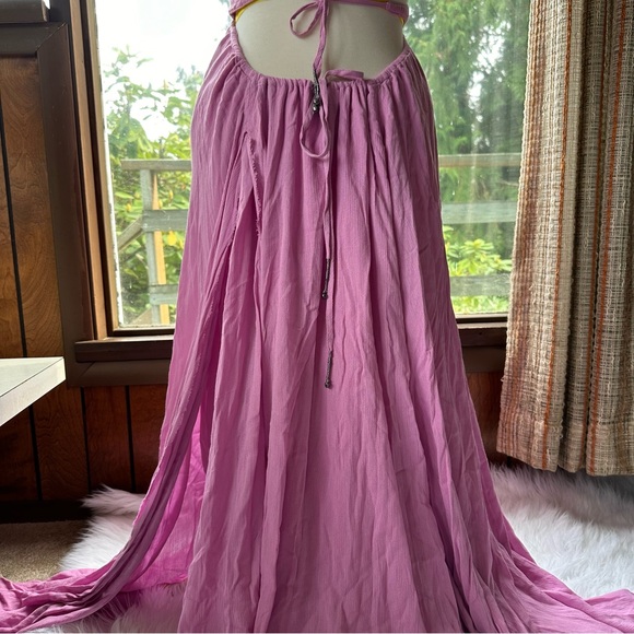 HP🫧[ Free People ] Lille Maxi Dress High Slit Beachy Boho - Picture 4 of 13